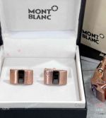 Copy Mont Blanc Rose Gold Cufflinks set with black elements